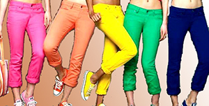 Женские джинсы разноцветные прямые